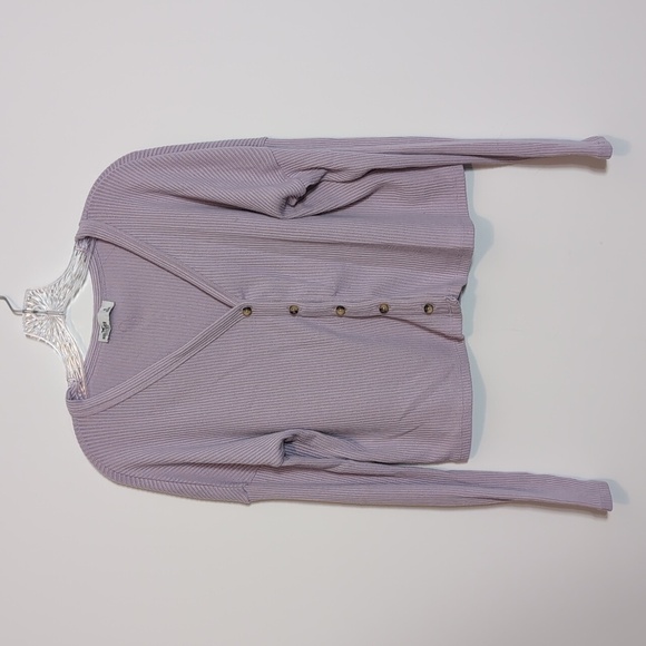 Hollister Lavender Purple Button Front Shirt Sweater Long Sleeve - Picture 1 of 5